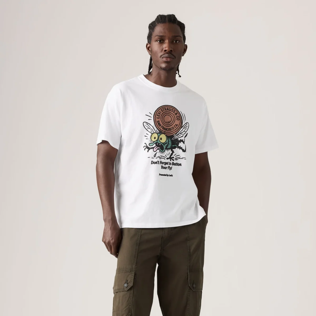 Levi's Ανδρικό T-Shirt Κοντομάνικο VINTAGE FIT GRAPHIC TEE WHITES Λευκό