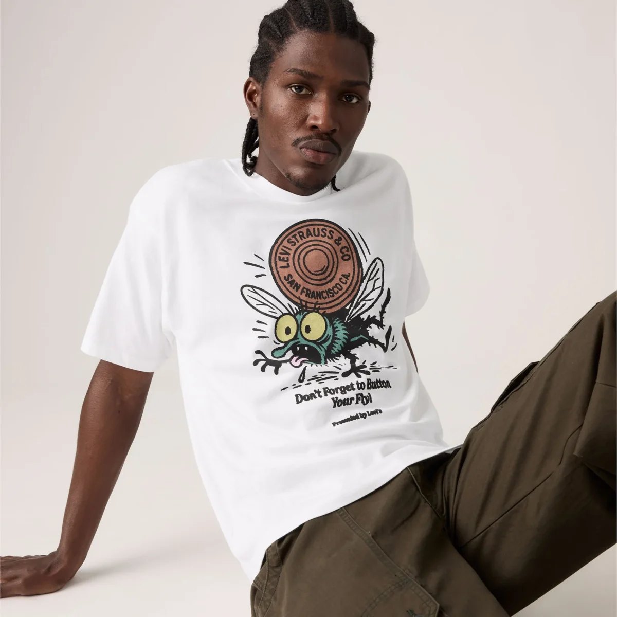 Levi's Ανδρικό T-Shirt Κοντομάνικο VINTAGE FIT GRAPHIC TEE WHITES Λευκό